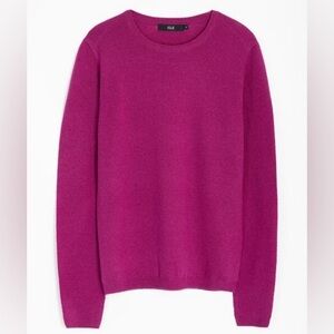 Isle Pink Merino Wool Sweater Size Large Crew Neck Long Sleeve Edinburgh